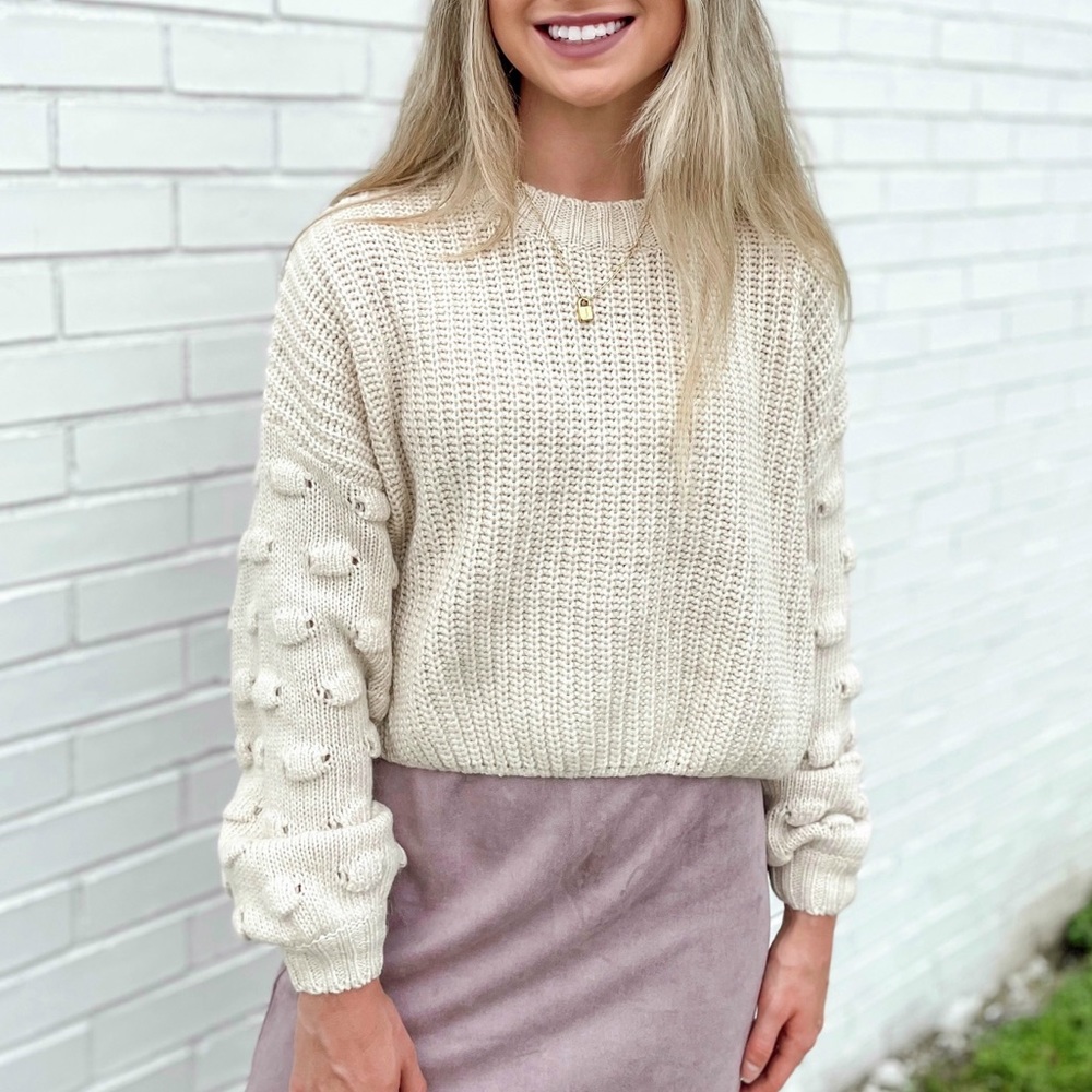 Oatmeal Knit Crop Sweater